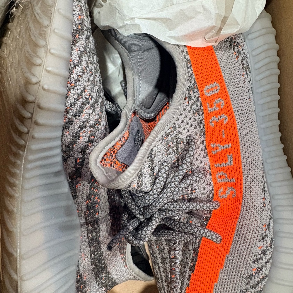 Adidas Yeezy Boost 350 V2 Grey & Orange Slip-On Sneaker